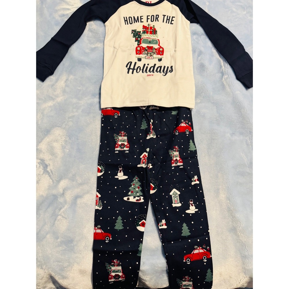 The Childrens Place PJ Place Kids 2T Holiday 2023 Pajama Set Red Truck Blue
